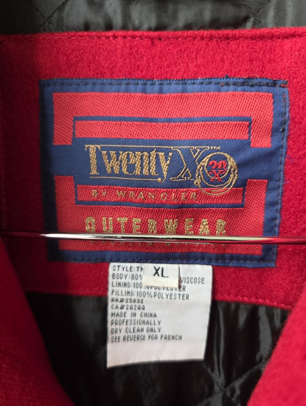 Wrangler Twenty X Calgary Stampede Rodeo Red Wool Lined Vest XL - Picture 6 of 10